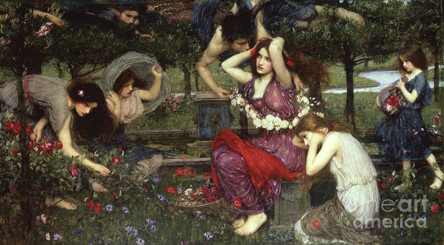 Landscape Painting - Flora and the Zephyrs by John W Waterhouse