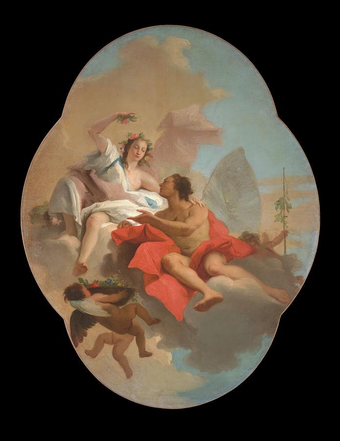 Mythological Painting - Flora And Zephyr by Giovanni Domenico Tiepolo