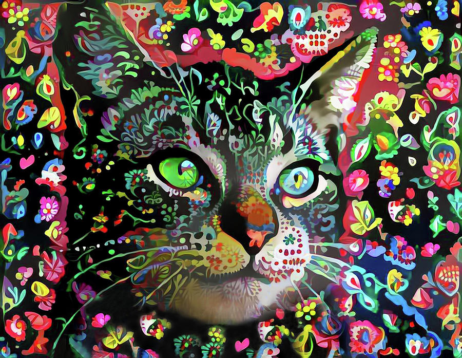Flora the Tabby Cat Digital Art by Peggy Collins
