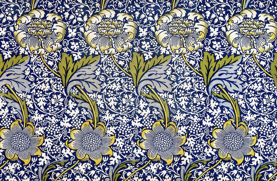 Floral Blue And Green Pattern Digital Art by Trendy Art Floral Blue And Green Pattern Digital Art by Trendy Art