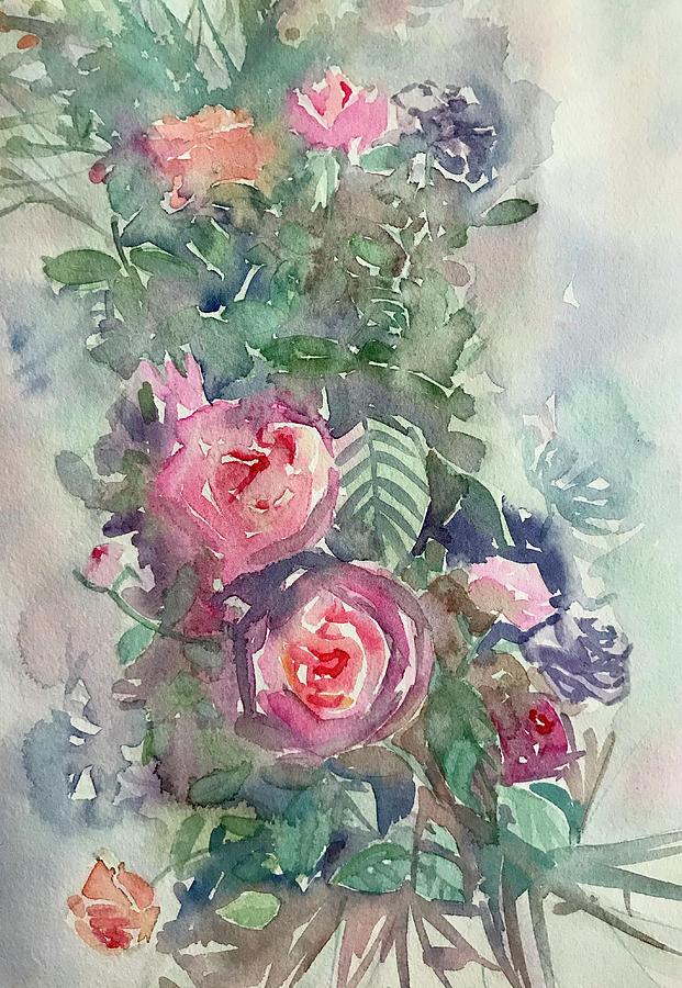 Rose Painting - Floral Bouquet by Luisa Millicent
