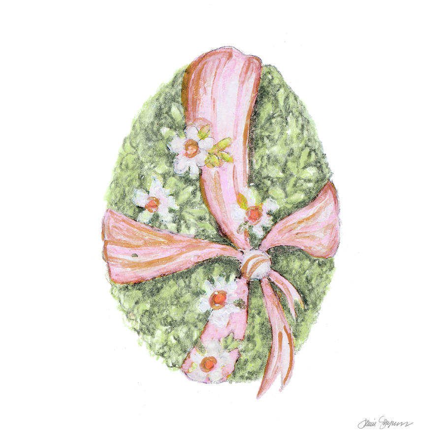 Easter Mixed Media - Floral Easter Egg I by Janice Gaynor