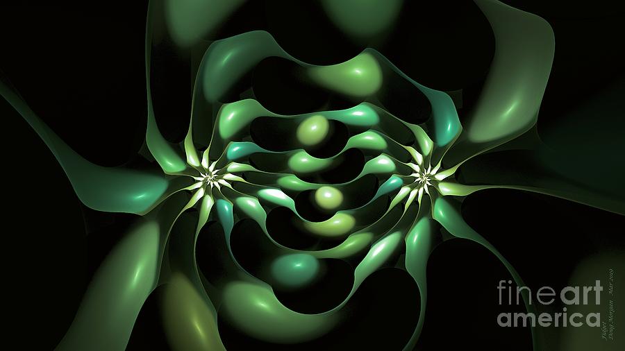 Floral Fidget- Green Digital Art by Doug Morgan