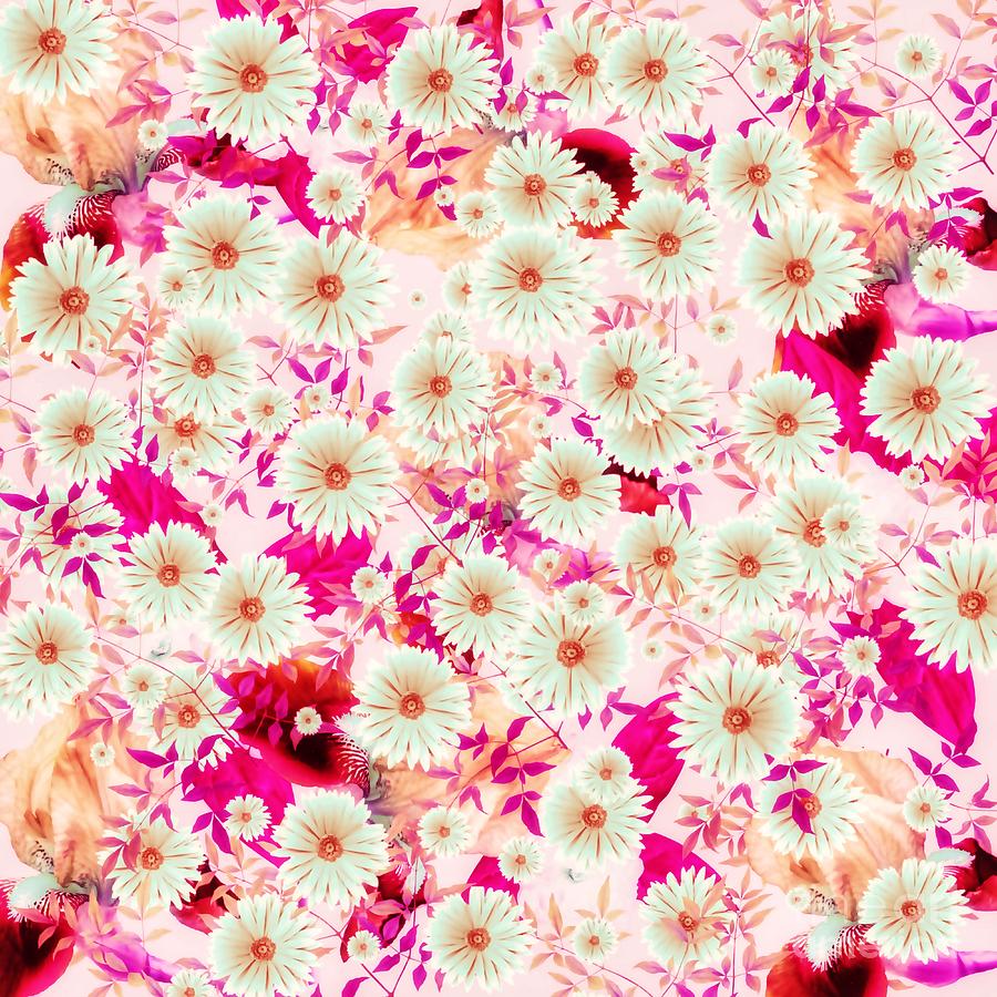Floral Flurry Fuchsia Pink Mixed Media by Rachel Hannah