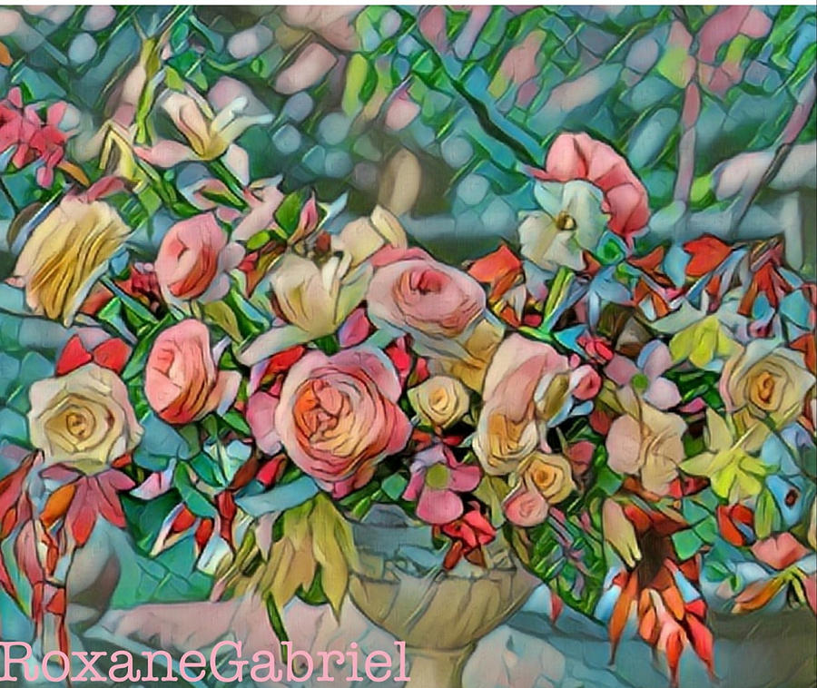 Floral Glass Window Painting