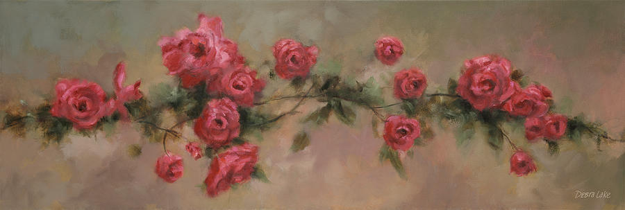Red Roses Painting - Floral I by Debra Lake