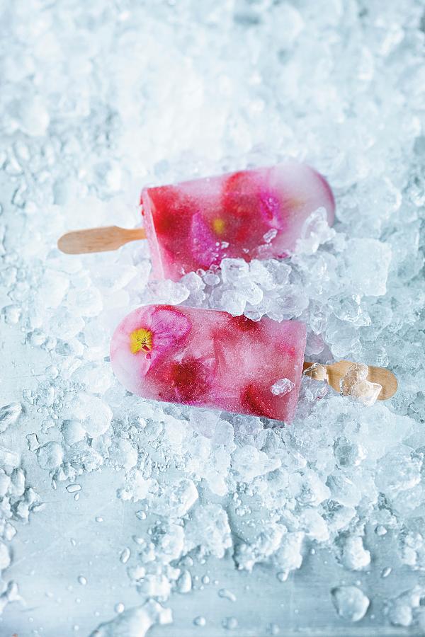 Floral Ice Lollies Photograph by Jalag / Wolfgang Schardt