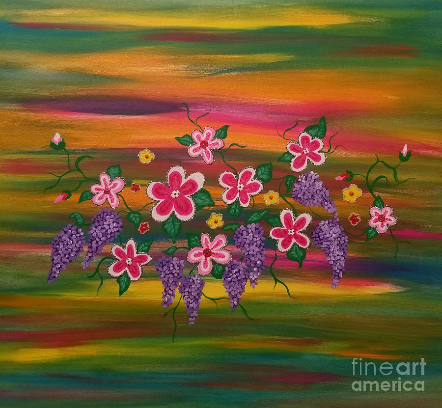 Floral Inspiration #1 Painting by Diamante Lavendar