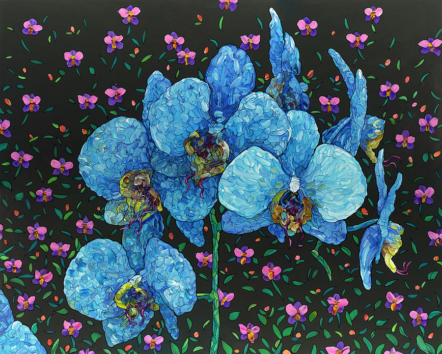 Flower Painting - Floral Interpretation - Orchid by James W Johnson