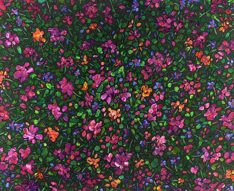 Floral Interpretation - Weedflowers Painting by James W Johnson