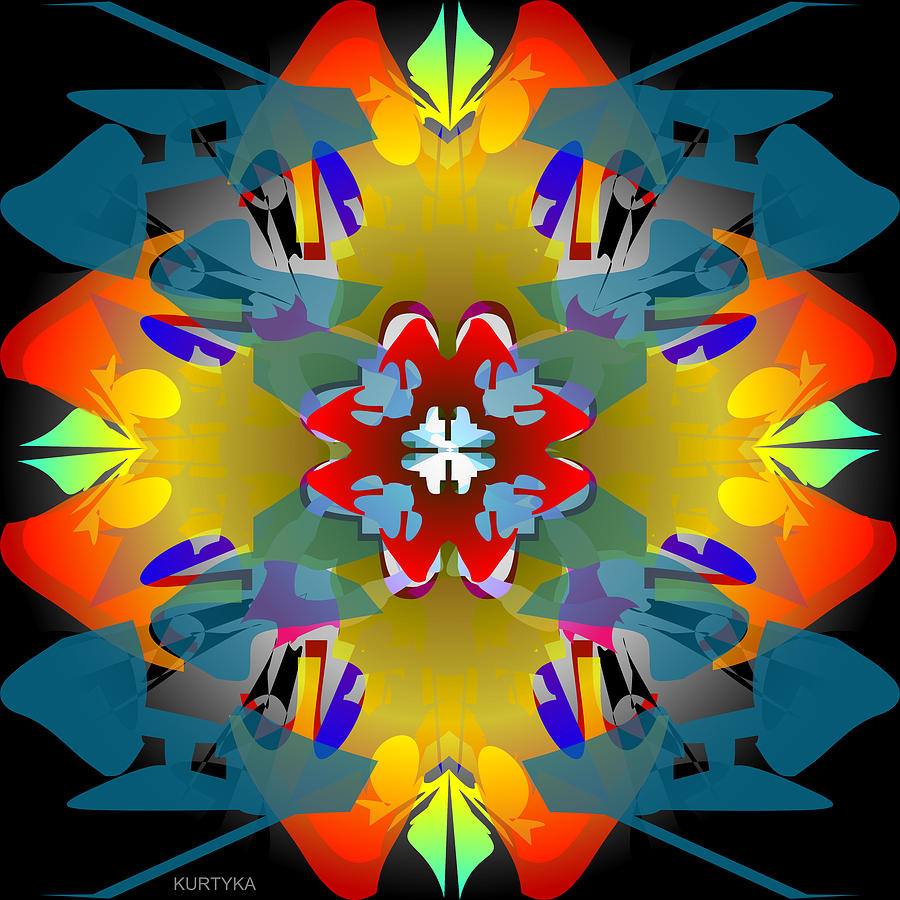 Floral Mandala Digital Art by John Kurtyka