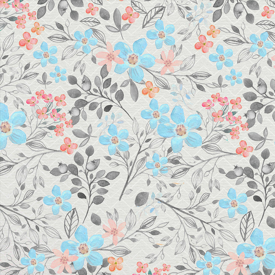 Hand-painted Mixed Media - Floral Pattern by Amanda Lakey Hand-painted Mixed Media - Floral Pattern by Amanda Lakey