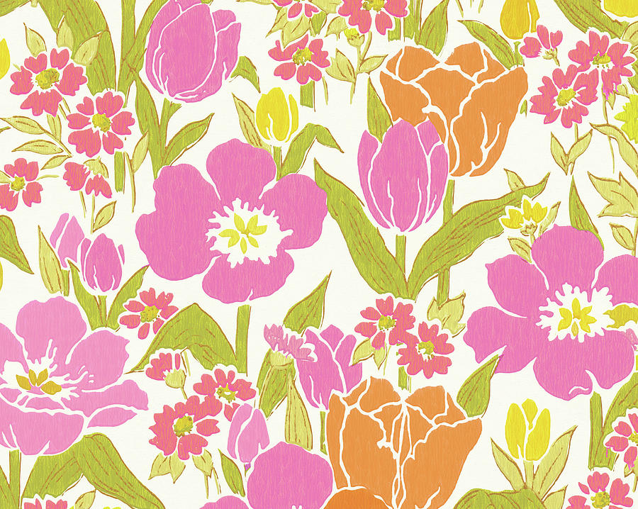 Vintage Drawing - Floral Pattern by CSA Images