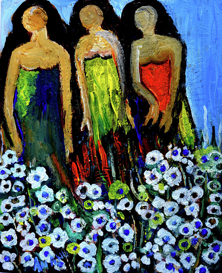 Floral Queens-1 Painting by Anand Swaroop Manchiraju