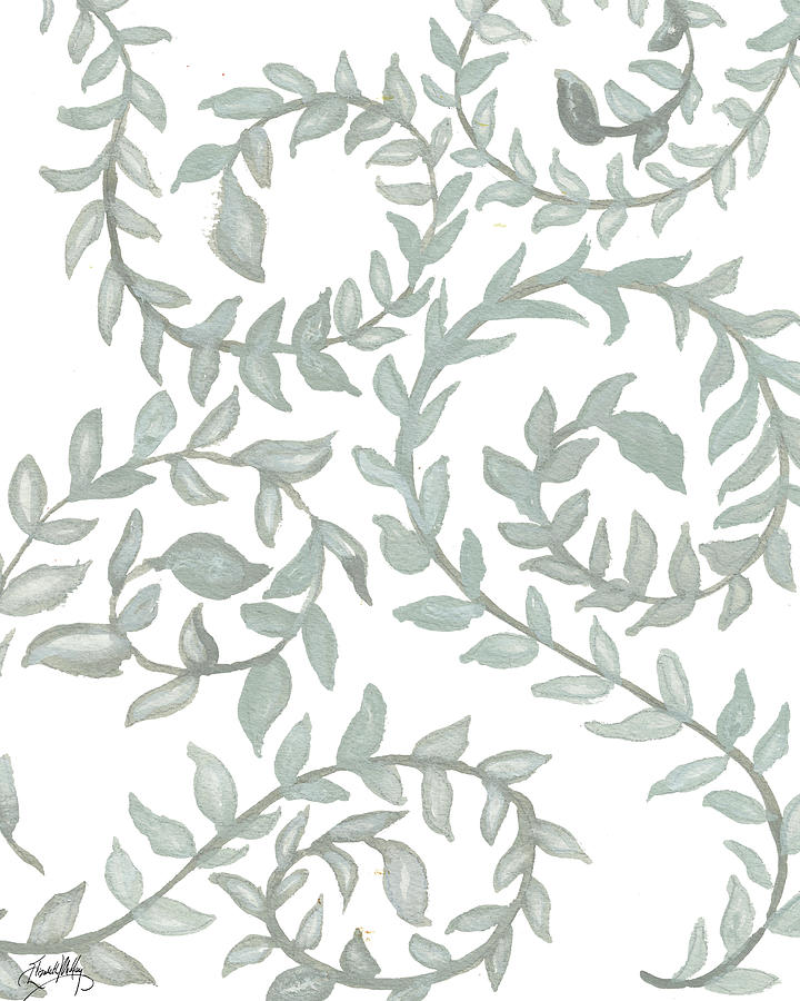 Pattern Mixed Media - Floral Shades Of Gray I by Elizabeth Medley