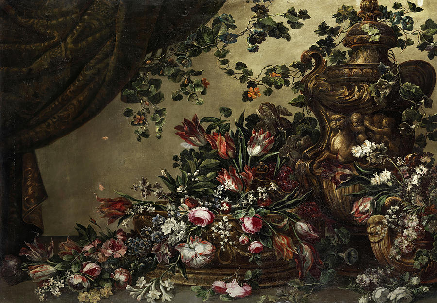 Still Life Painting - Floral Still life by Italian painter of the 17th century