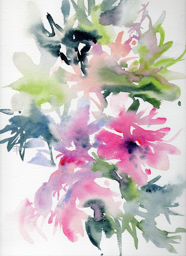 Floral Watercolour Hampton Style Painting by Chris Hobel