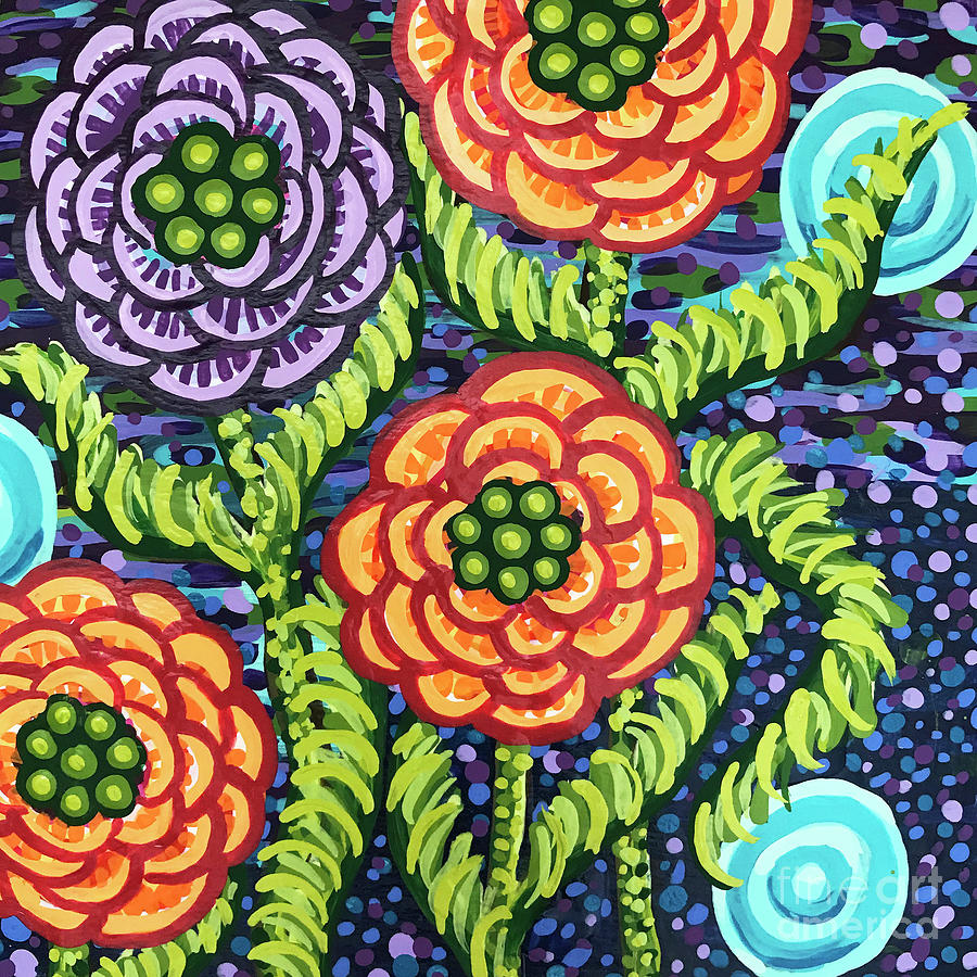 Floral Whimsy 5 Painting by Amy E Fraser