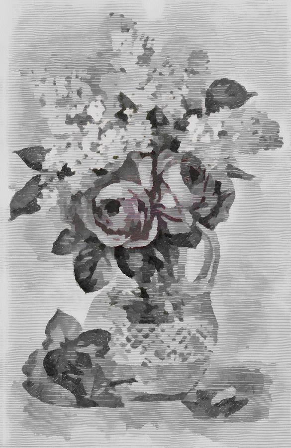 Floral Woodetch Composition by Mario Carini Floral Woodetch Composition by Mario Carini