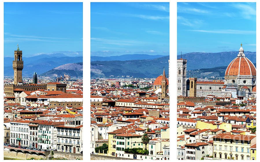 Florence Cityscape Triptych by John Rizzuto Florence Cityscape Triptych by John Rizzuto
