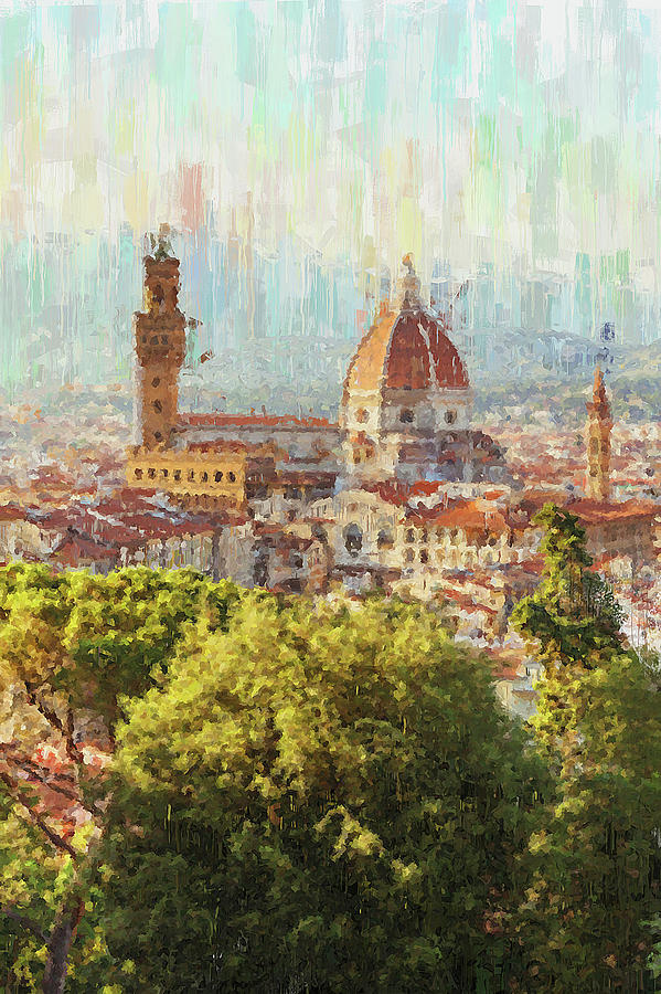 Sunset Painting - Florence - 25 by AM FineArtPrints