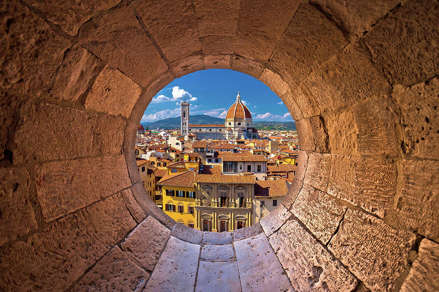 Florence Cathedral Di Santa Maria Del Fiore Or Duomo View Trhrou Photograph By Brch Photography