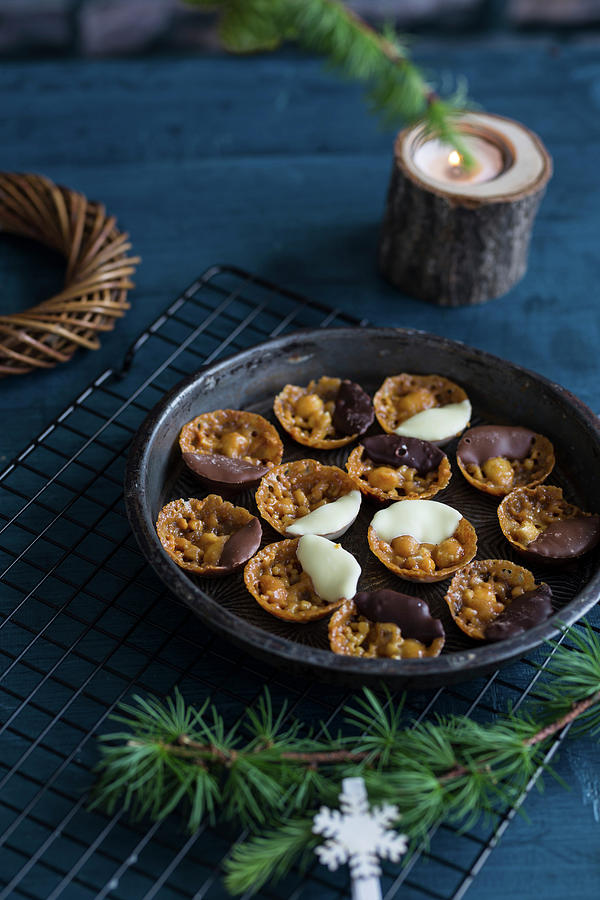 Florentines With Dark And White Chocolate christmas Photograph by Aniko Takacs