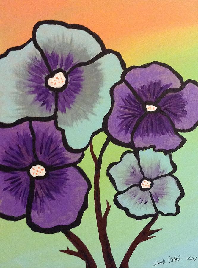 Happy Purple Flowers Painting by Frank Colon - Fine Art America