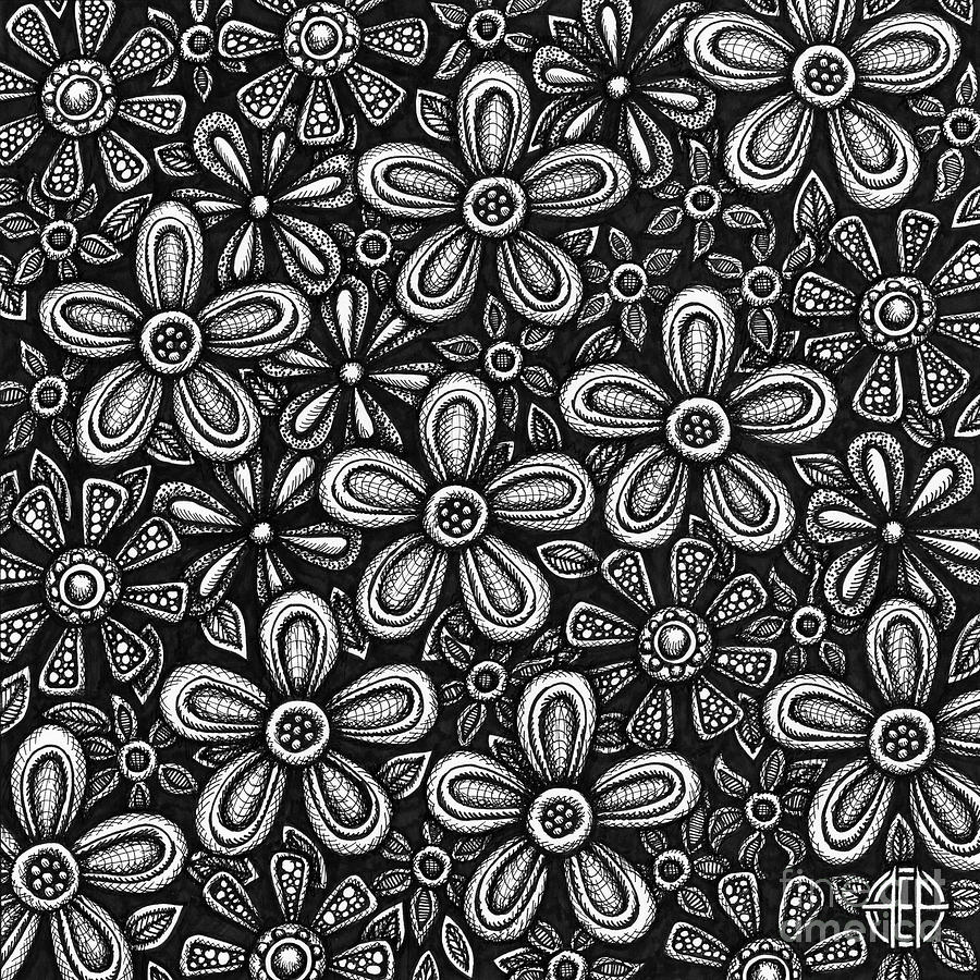 Floriated Ink 2 Drawing by Amy E Fraser