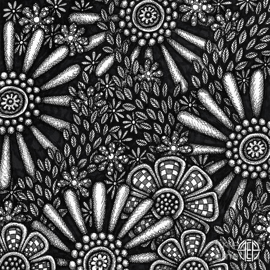 Floriated Ink 7 Drawing by Amy E Fraser