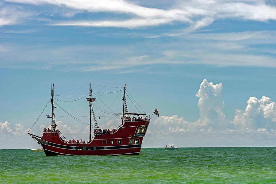 Florida, Clearwater, Captain Memos Pirate Cruise Digital Art by Gabriel Jaime Jimenez