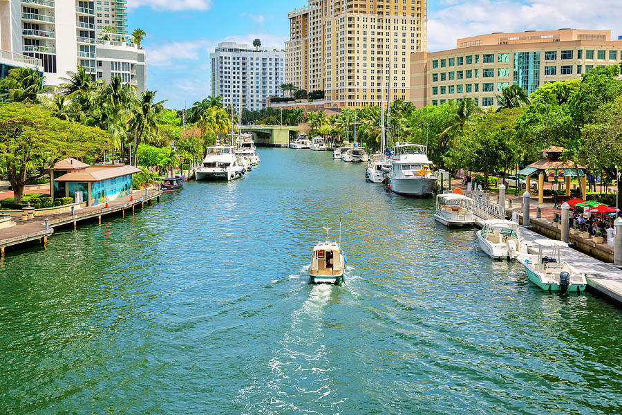Florida, Fort Lauderdale, River Digital Art by Lumiere