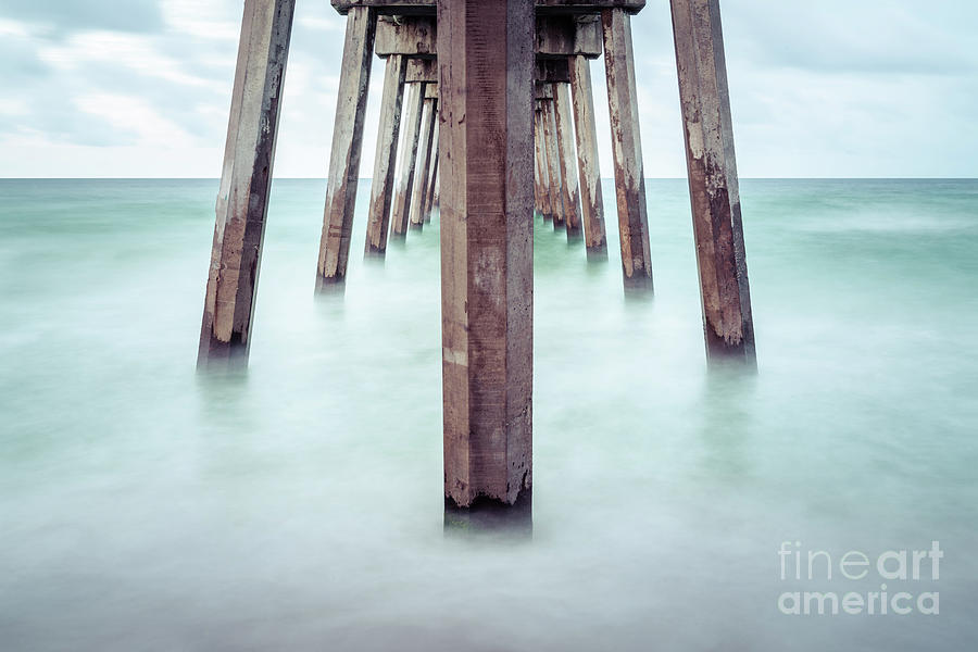 Florida Pensacola Beach Gulf Pier Pillars Photograph by Paul Velgos