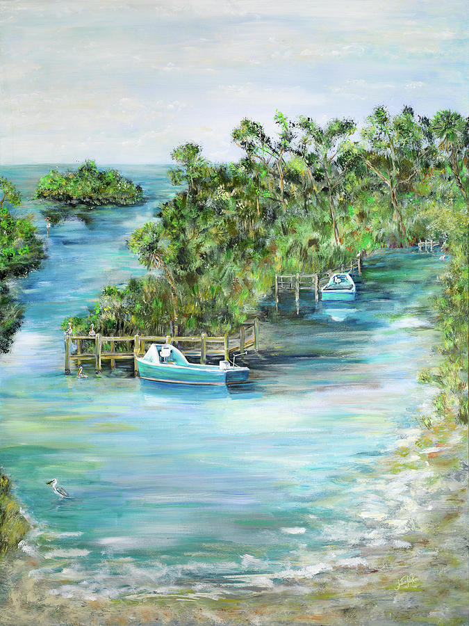 Boat Painting - Florida Scene by South Social D