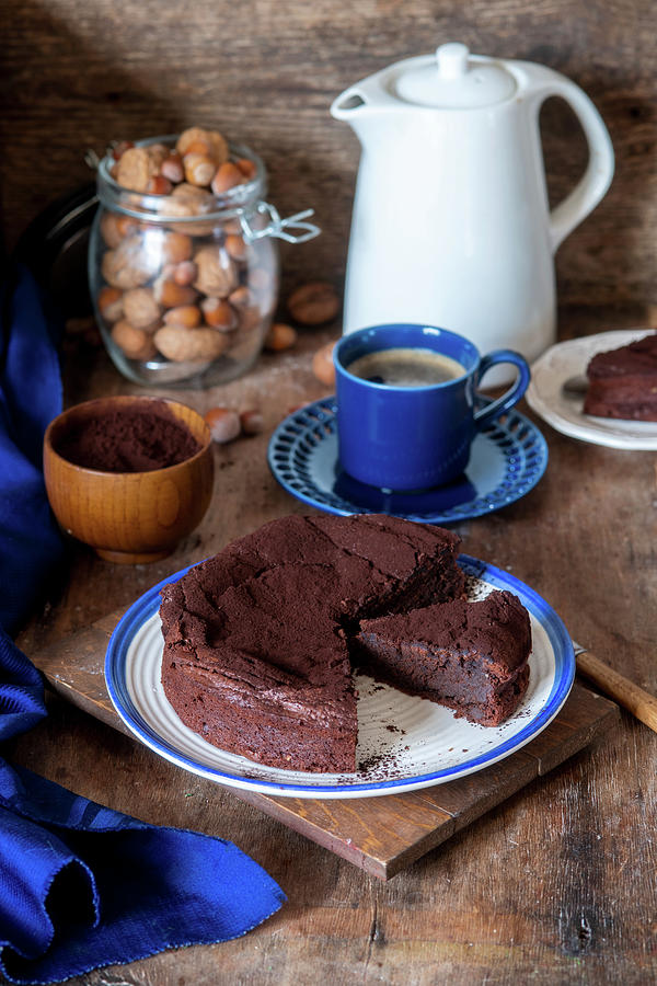 Flourless Chocolate Cake With Nut Flour Photograph by Irina Meliukh