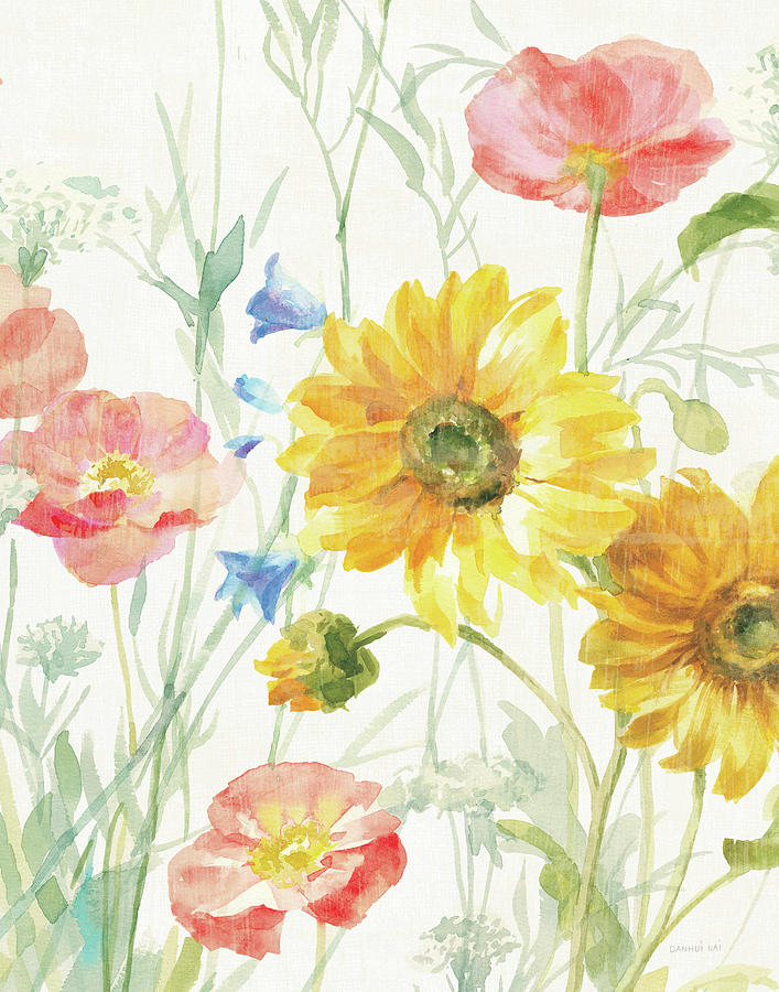 Daisy Painting - Floursack Florals I No Words Crop by Danhui Nai