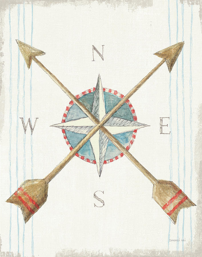 Arrows Painting - Floursack Nautical Vi No Words by Danhui Nai