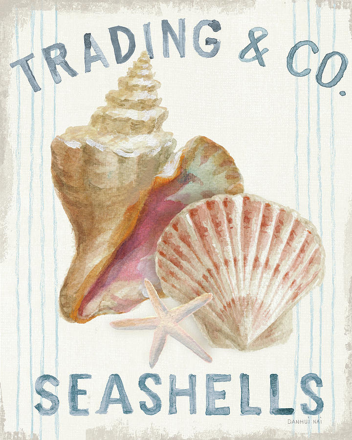 Beach Painting - Floursack Nautical Xiv by Danhui Nai Beach Painting - Floursack Nautical Xiv by Danhui Nai
