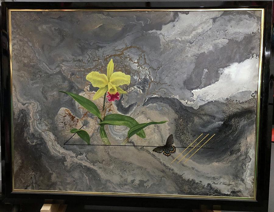 Flower and the Butterfly Painting by Mark Van Epps