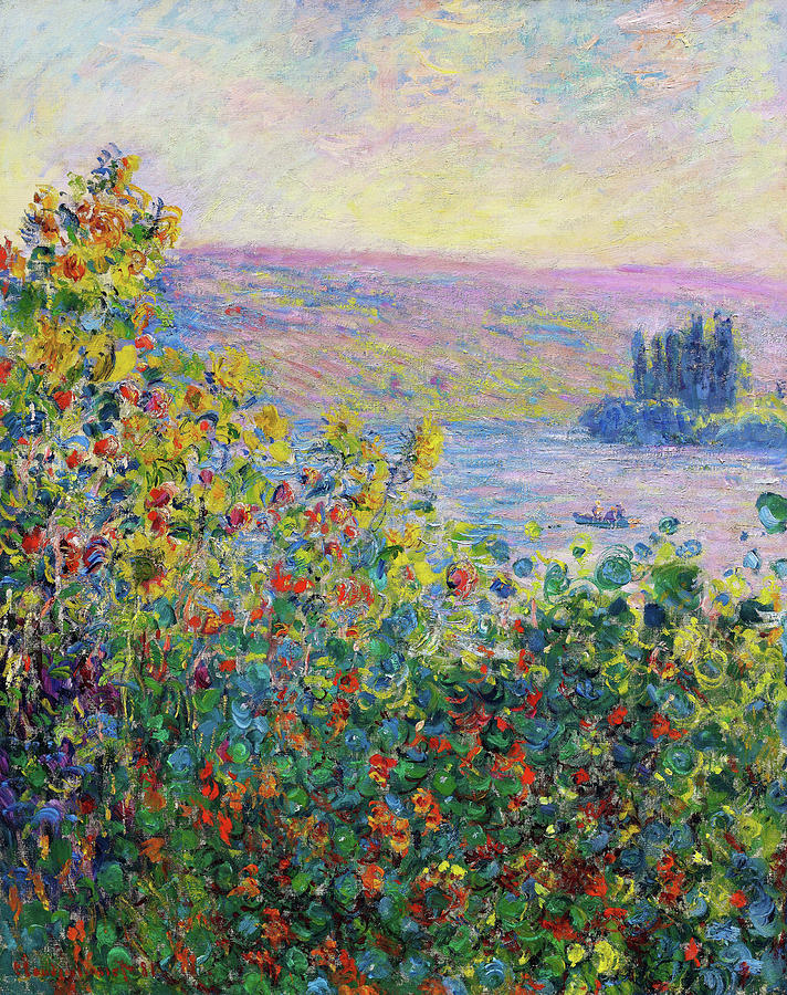 Claude Monet Painting - Flower Beds At Vetheuil - Digital Remastered Edition by Claude Monet Claude Monet Painting - Flower Beds At Vetheuil - Digital Remastered Edition by Claude Monet