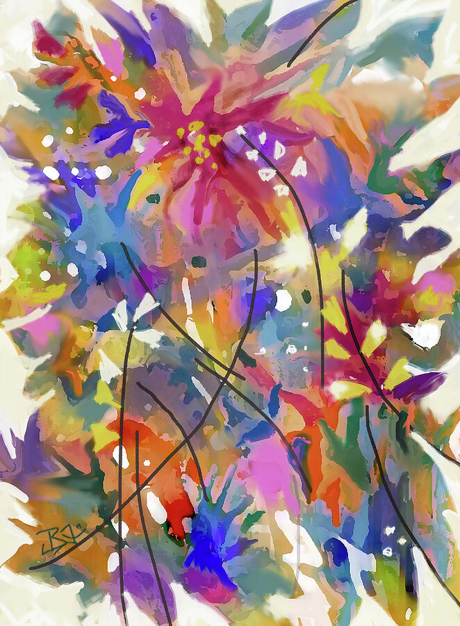 FLower Bouquet 2 Digital Art by Jean Batzell Fitzgerald