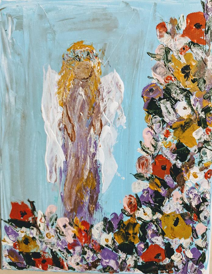 Flower Child Angel Painting by Jennifer Nease
