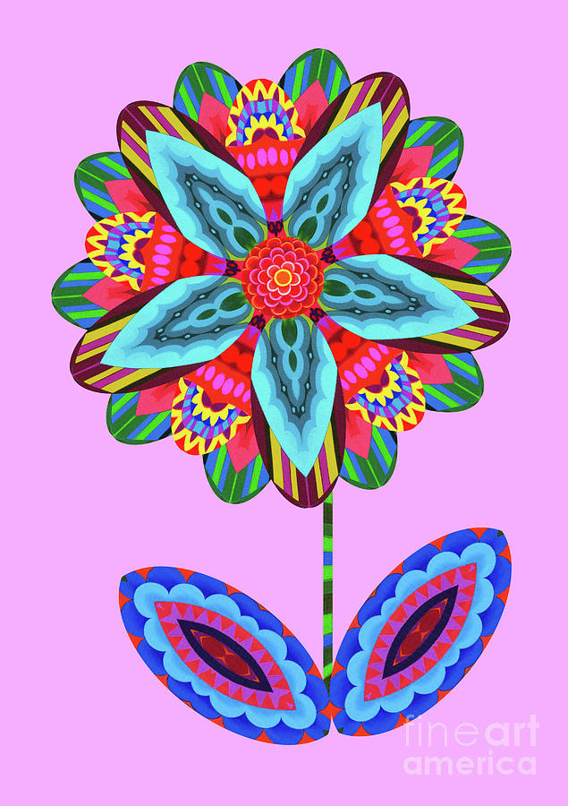 Flower Cutout On Pink Painting by Jane Tattersfield
