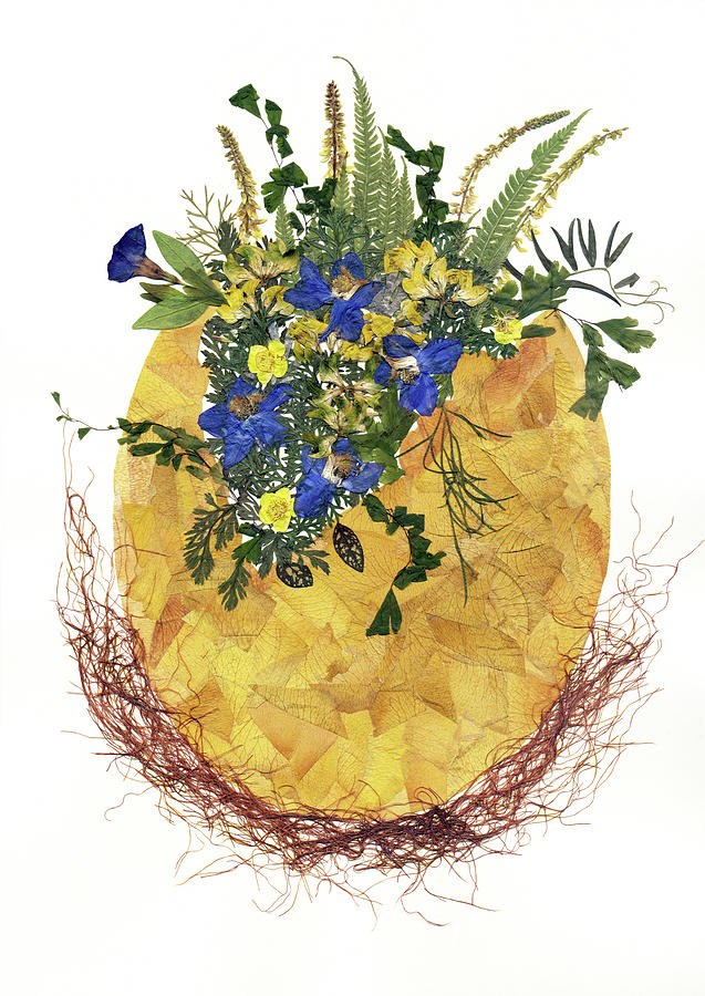 Delphinium Painting - Flower Egg by Dryflowersart