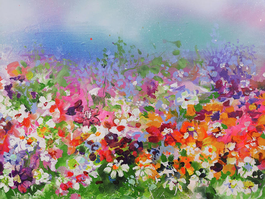 Flower Fields 1 Art Print Painting By Soos Roxana Gabriela Painting
