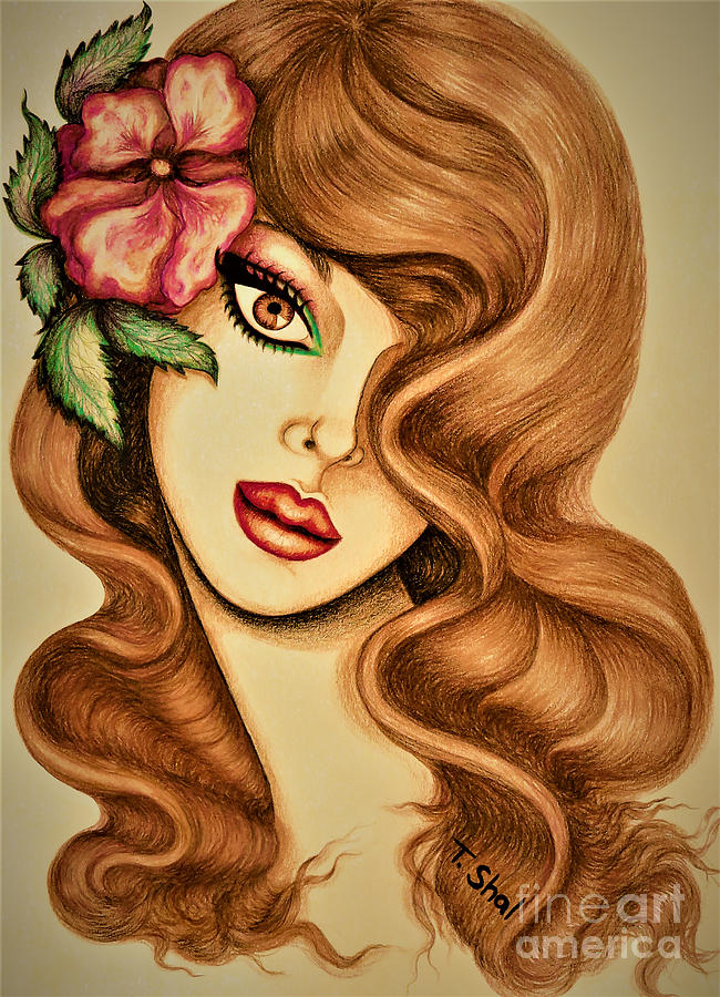  Flower Girl 7 Drawing by Tara Shalton