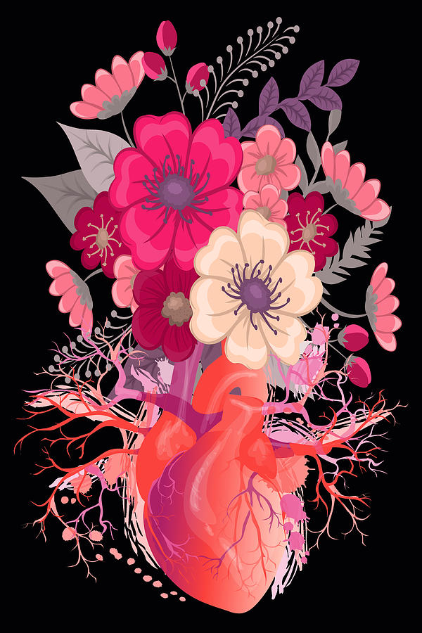 Flower Heart Spring Painting by Tony Rubino