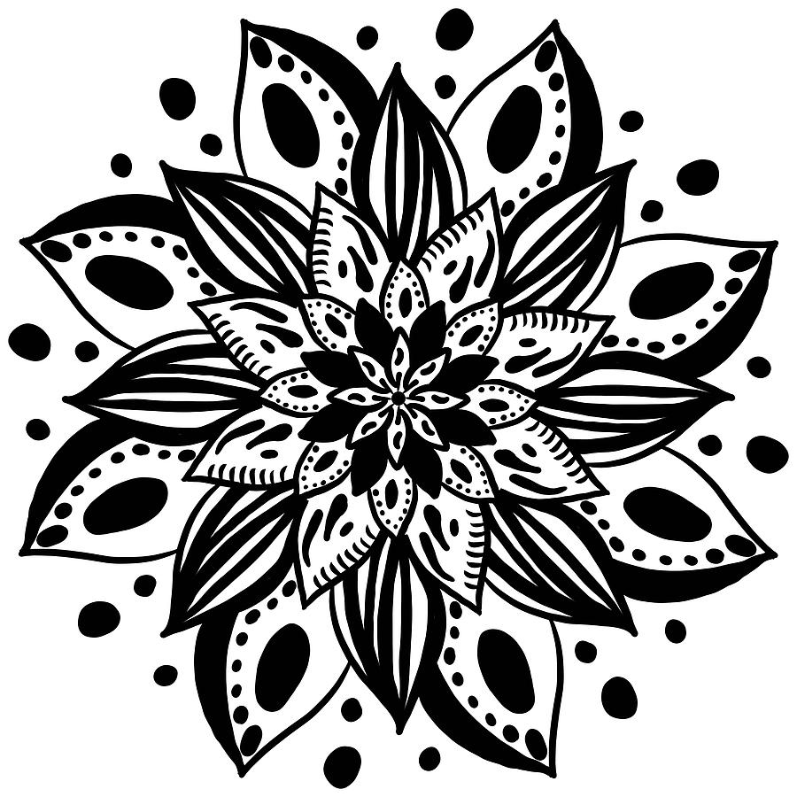Flower Mandala Drawing by Patricia Piotrak