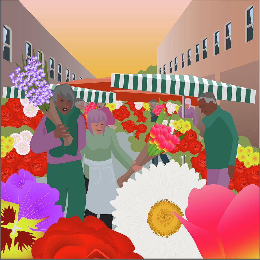 Flower Market At Columbia Road Digital Art by Claire Huntley