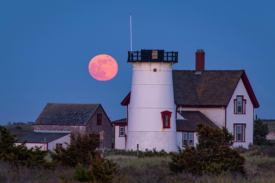 Lighthouse Photograph - Flower Moon by Michael Blanchette Photography
